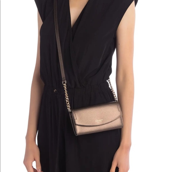 NWT Kate Spade metallic leather crossbody clutch - Picture 7 of 7